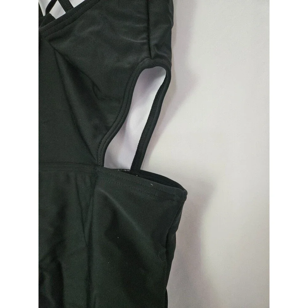 Kanu Surf Swimsuit Girls 12 Black‎ One Piece Cut Out Swimwear